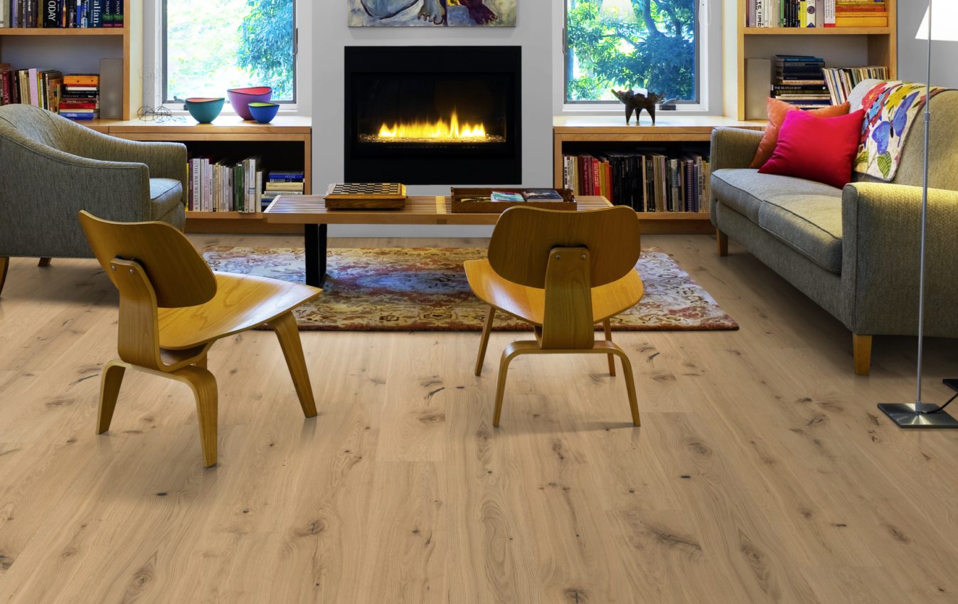 Паркетная доска Kahrs Смоланд Дуб Клинта Klinta 151NCSEK07KW240 Dynamic 2420×187×15 фото в интерьере